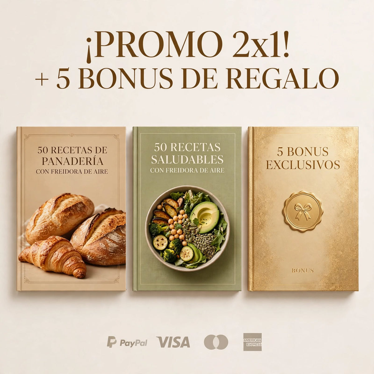 2x1 RECETAS PANADERIA Y COMIDAS SALUDABLES + 5 BONUS DE REGALO
